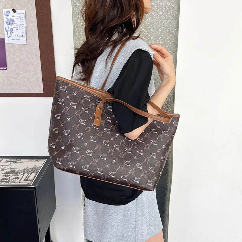 TOUTSEUL YOLO PU Tote Bag, Shoulder Bag Regular Women's White/Black/Pink/Brown-21