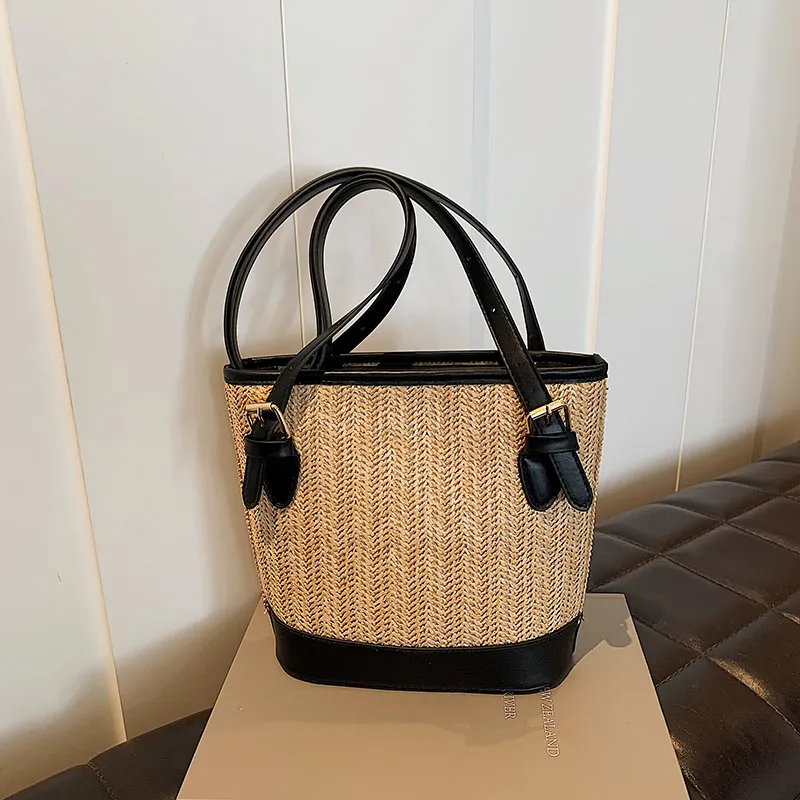 TOUTSEUL YOLO Straw Woven Shoulder Bag Women's Multicolor-17