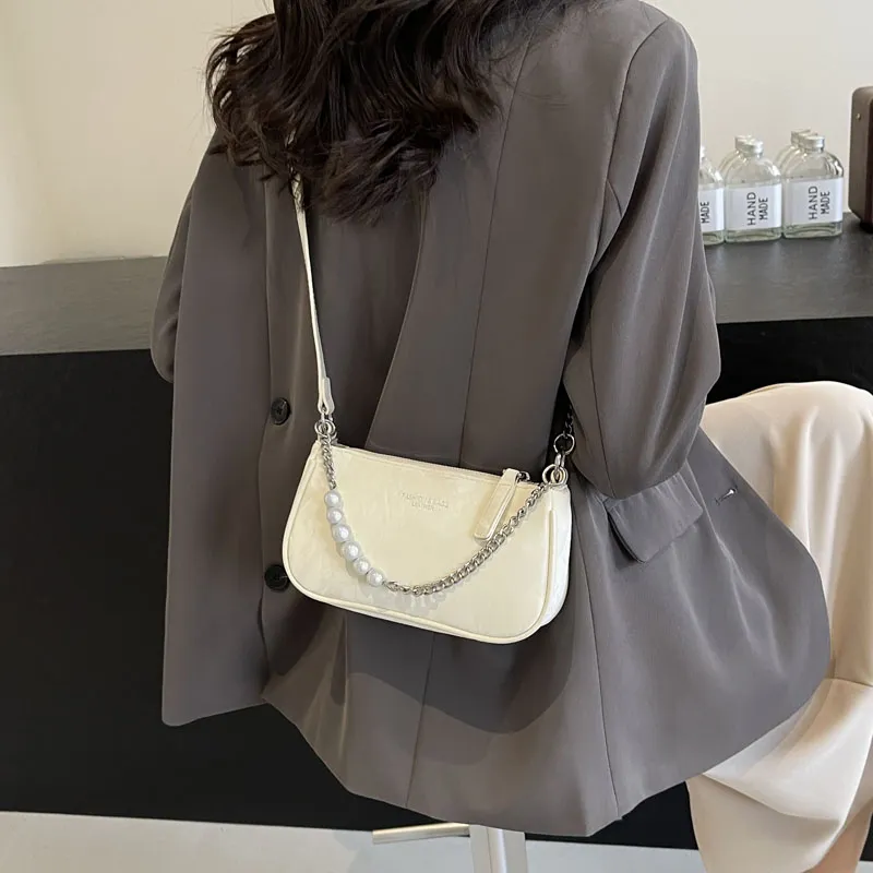 TOUTSEUL YOLO PU Shoulder Bag Women's Ecru/Silver/Black/Pink-4