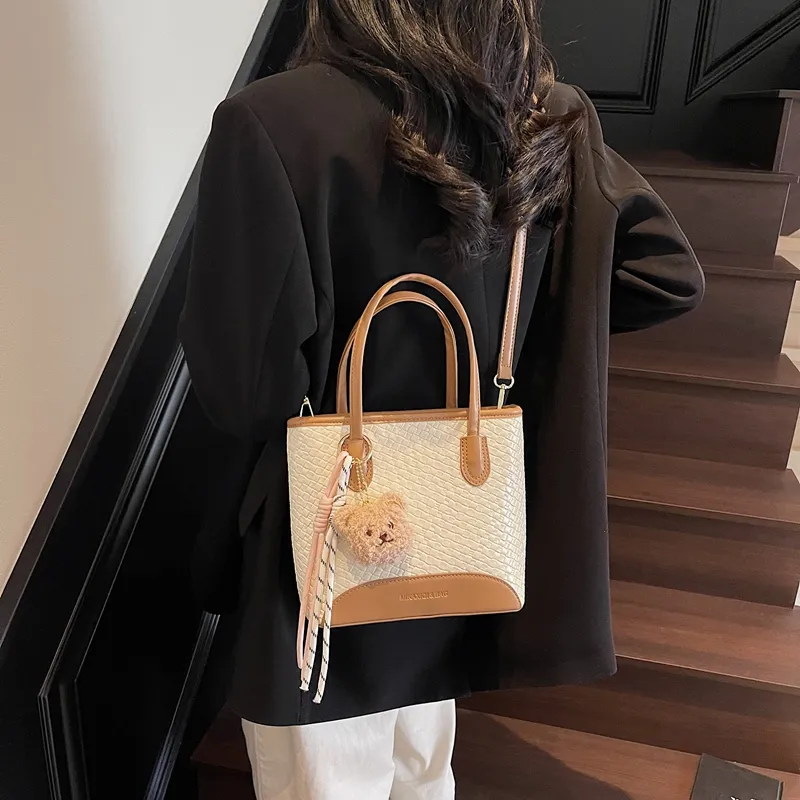 TOUTSEUL YOLO PU Handbag Women's Ecru/Black/Blue/Pink-4