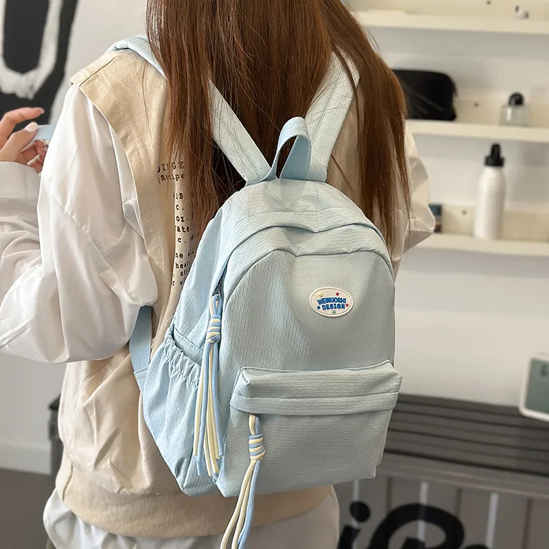 TOUTSEUL YOLO Nylon Backpack Unisex Black/Pink/Yellow/Blue-22