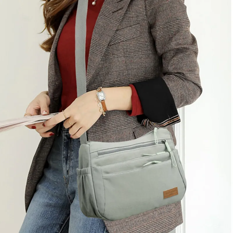 TOUTSEUL YOLO Nylon Fabric Shoulder Bag Women's Ecru/Burgundy/Gray/Black-5