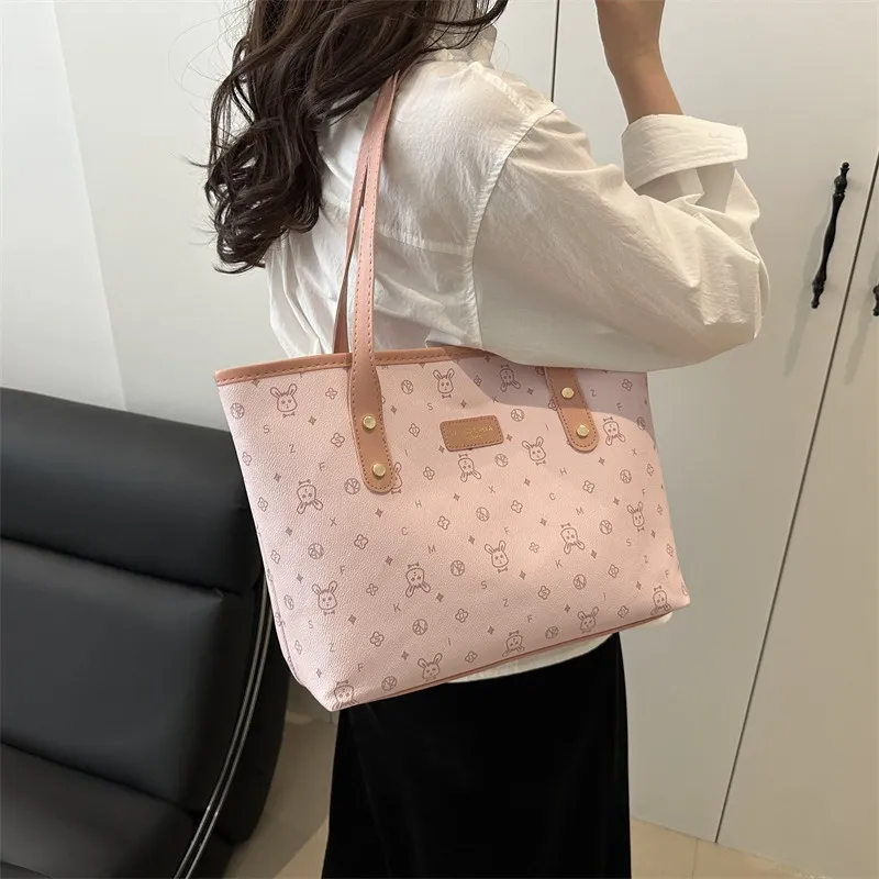 TOUTSEUL YOLO PU Tote Bag, Shopping Bag, Shoulder Bag Women's Blue/Pink/White/Black-1