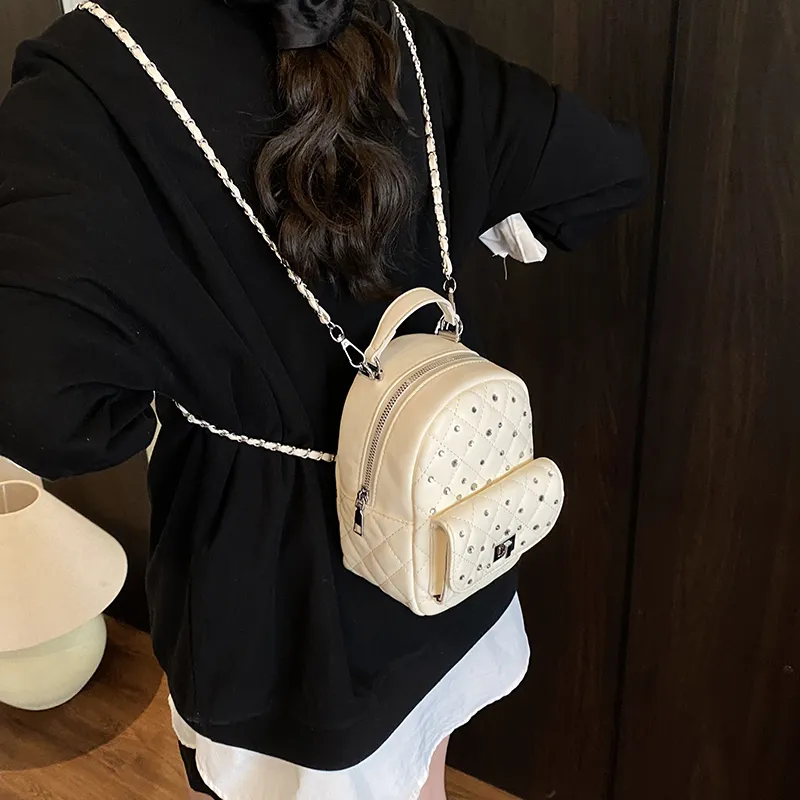 TOUTSEUL YOLO PU Backpack Women's White/Black/Yellow/Pink/Blue-3