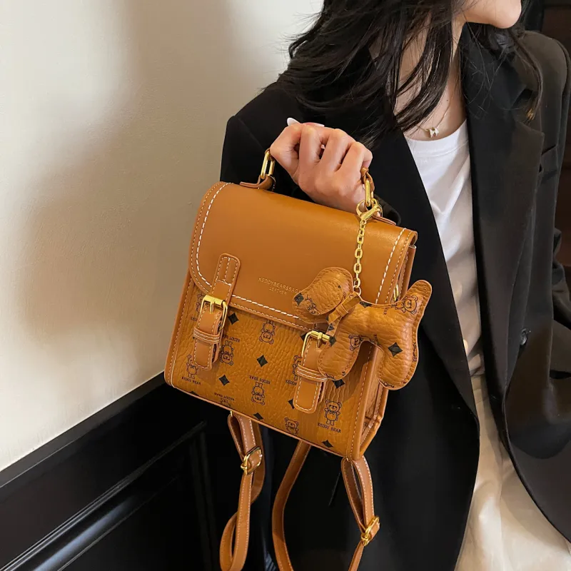 TOUTSEUL YOLO PU One Shoulder Crossbody Backpack Women's White/Pink/Coffee/Brown-17