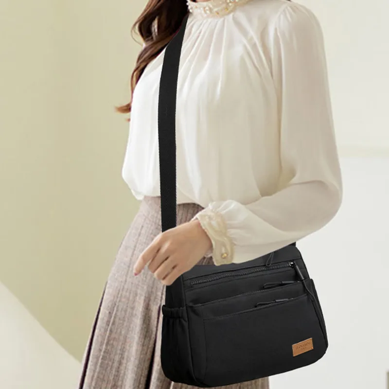 TOUTSEUL YOLO Nylon Fabric Shoulder Bag Women's Ecru/Burgundy/Gray/Black-8