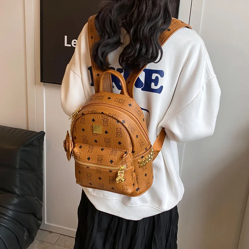 TOUTSEUL YOLO PU Backpack Unisex Black, White &/Ecru, Black, Pink, Brown-22