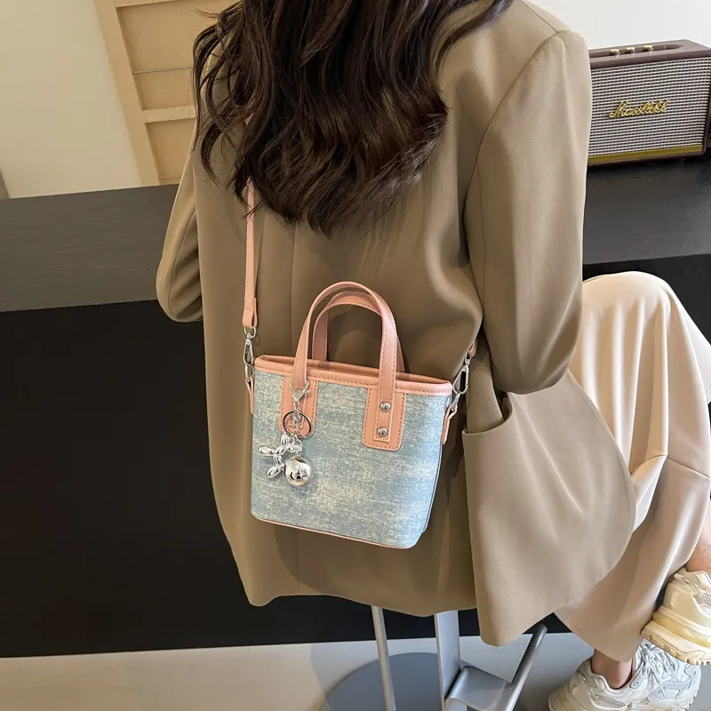 TOUTSEUL YOLO Fabric One Shoulder Handbag Regular Women's Ecru/Pink/Blue/Silver-9