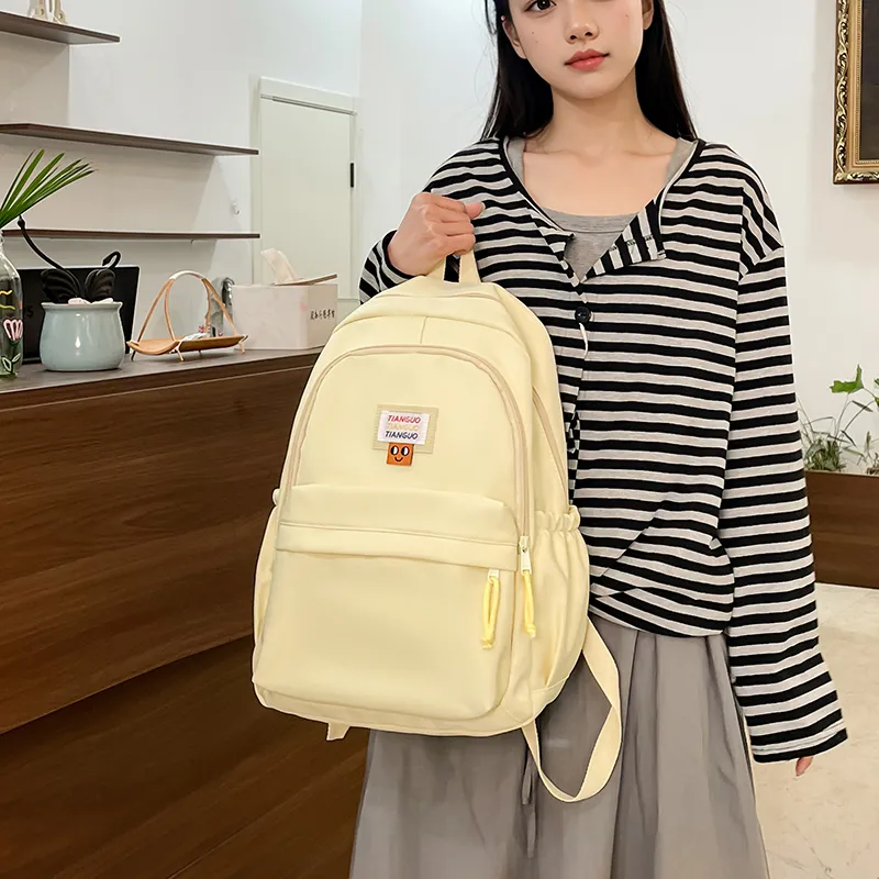 TOUTSEUL YOLO Nylon Fabric Backpack Regular Unisex White/Blue/Yellow/Pink/Black-16