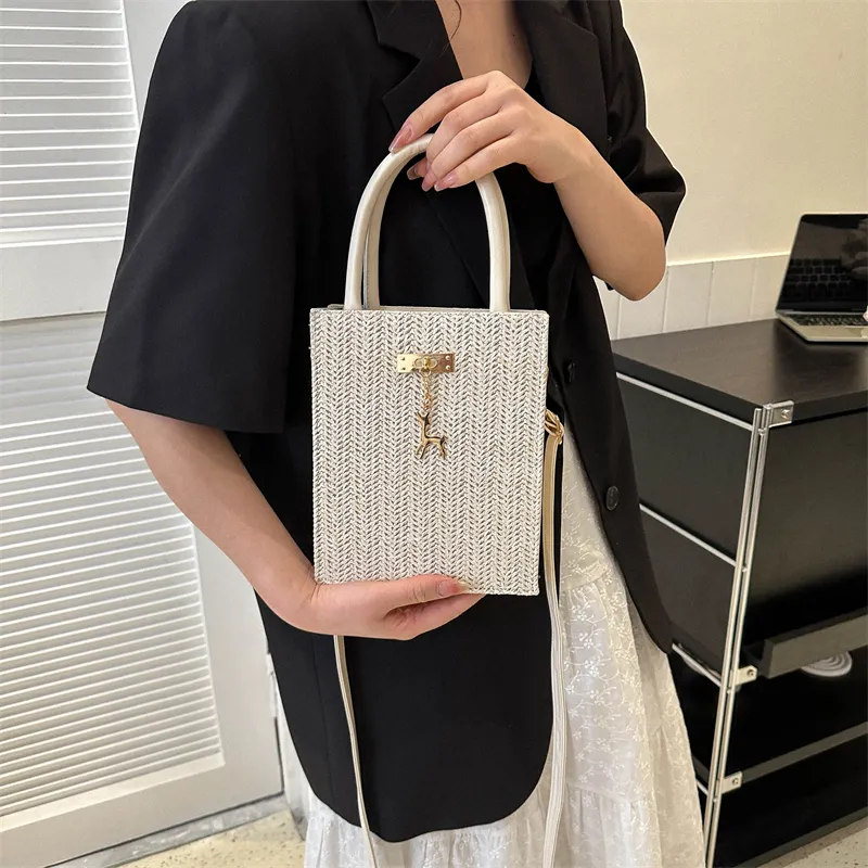 TOUTSEUL YOLO Woven Handbag Women's Beige/Khaki-1