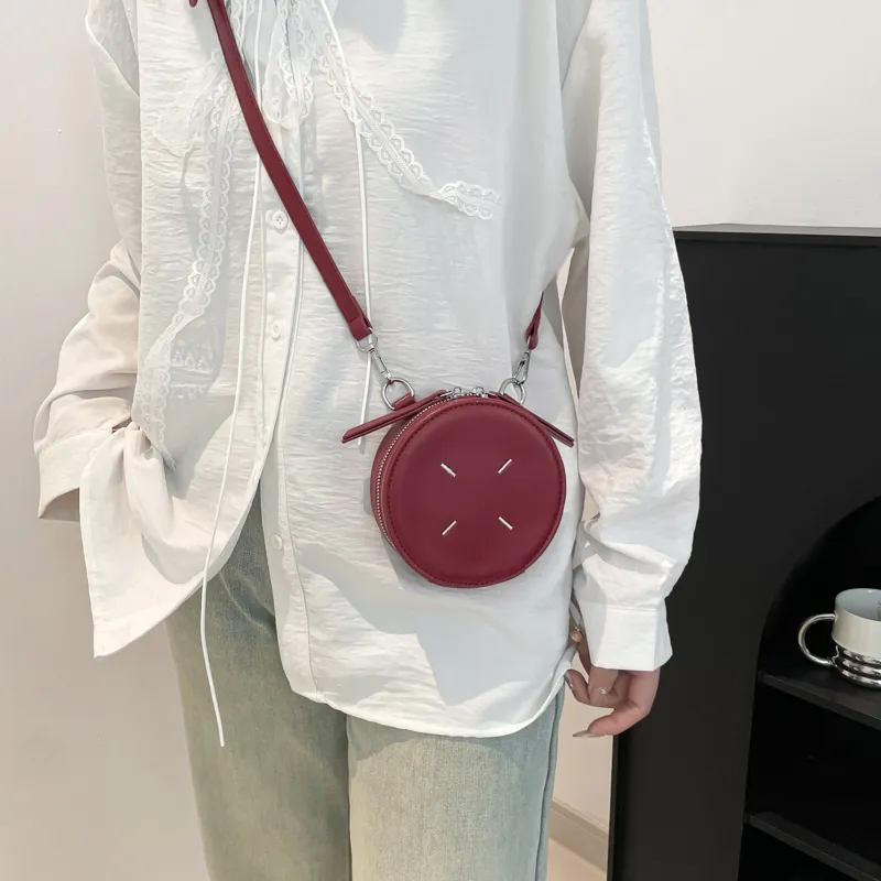 TOUTSEUL YOLO PU Round Bag, Shoulder Bag Women's Ecru/Pink/Red/Black-13