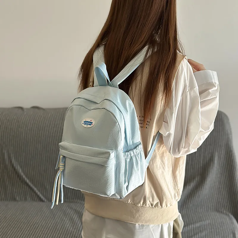 TOUTSEUL YOLO Nylon Backpack Unisex Black/Pink/Yellow/Blue-24