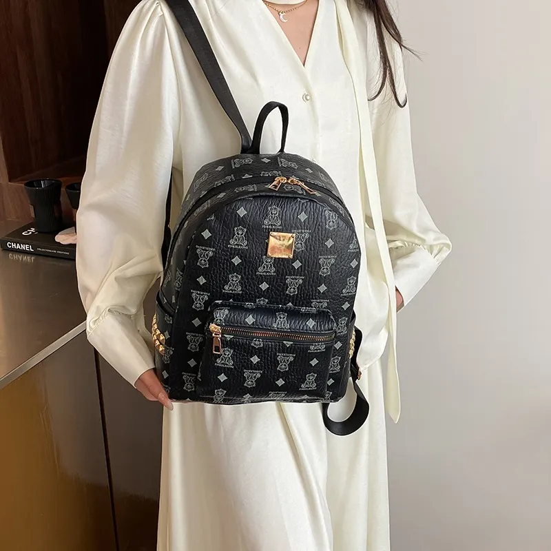 TOUTSEUL YOLO PU Backpack Women's White/Pink/Brown/Black-12