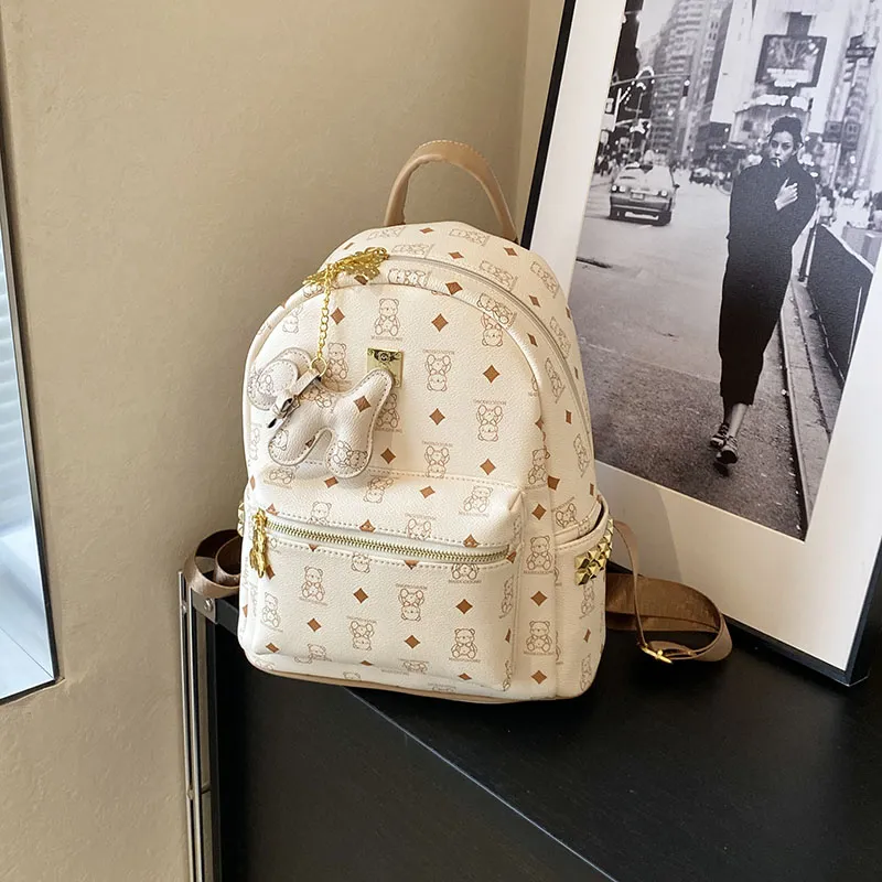 TOUTSEUL YOLO PU Backpack Unisex Black, White &/Ecru, Black, Pink, Brown-2