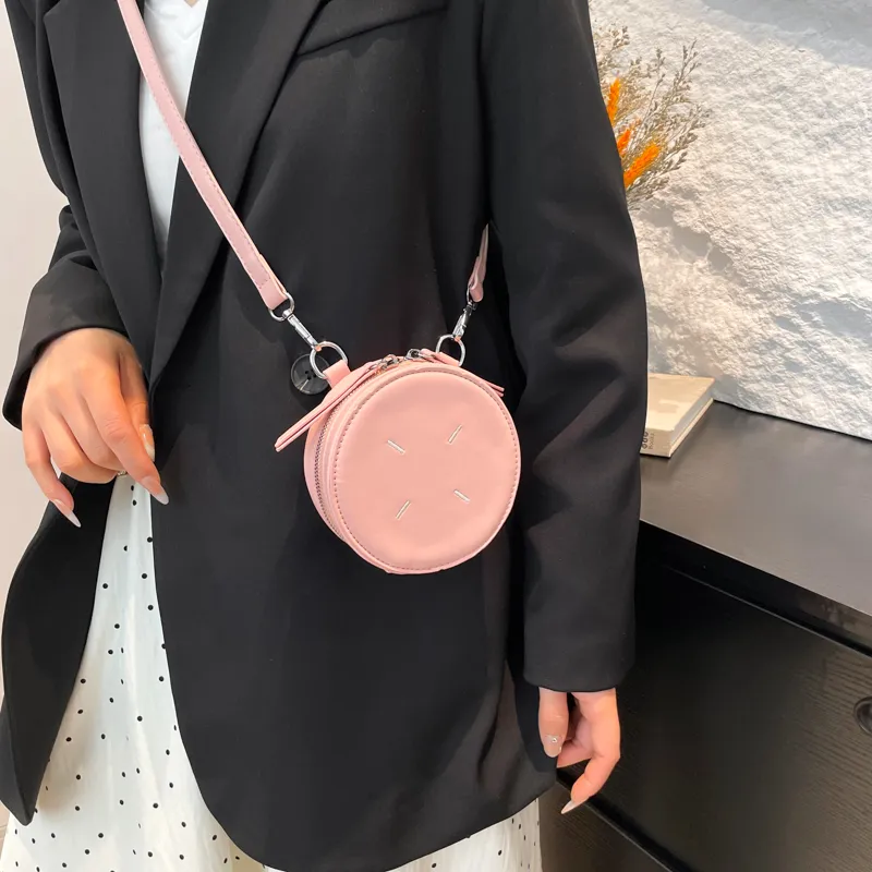 TOUTSEUL YOLO PU Round Bag, Shoulder Bag Women's Ecru/Pink/Red/Black-9