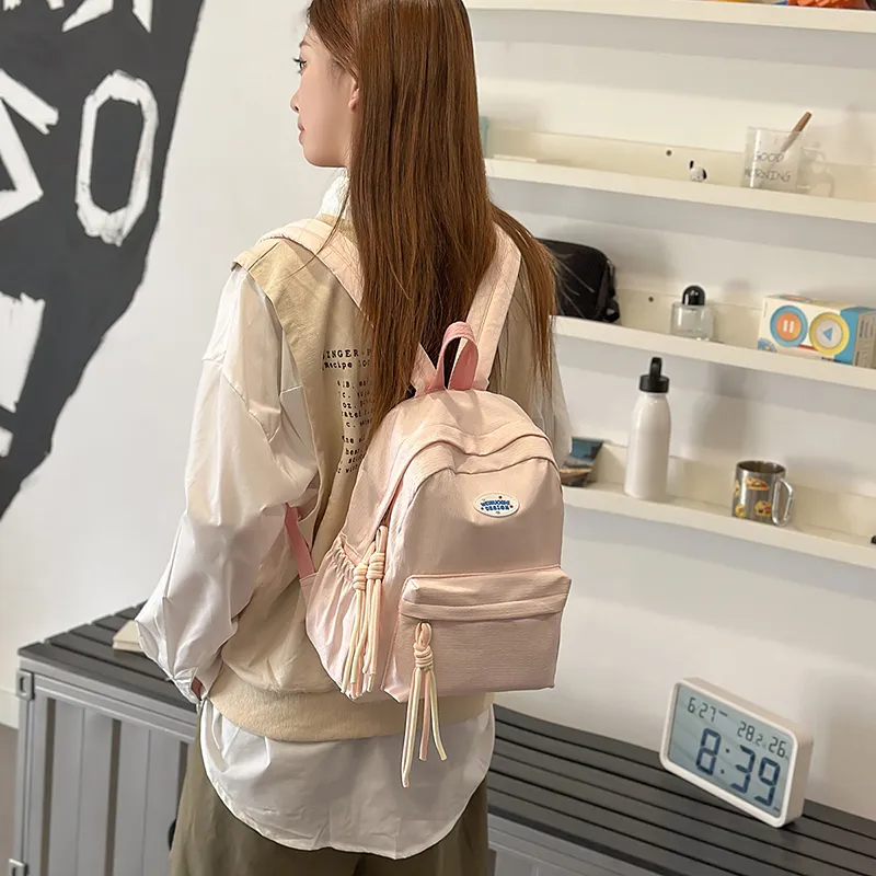 TOUTSEUL YOLO Nylon Backpack Unisex Black/Pink/Yellow/Blue-8