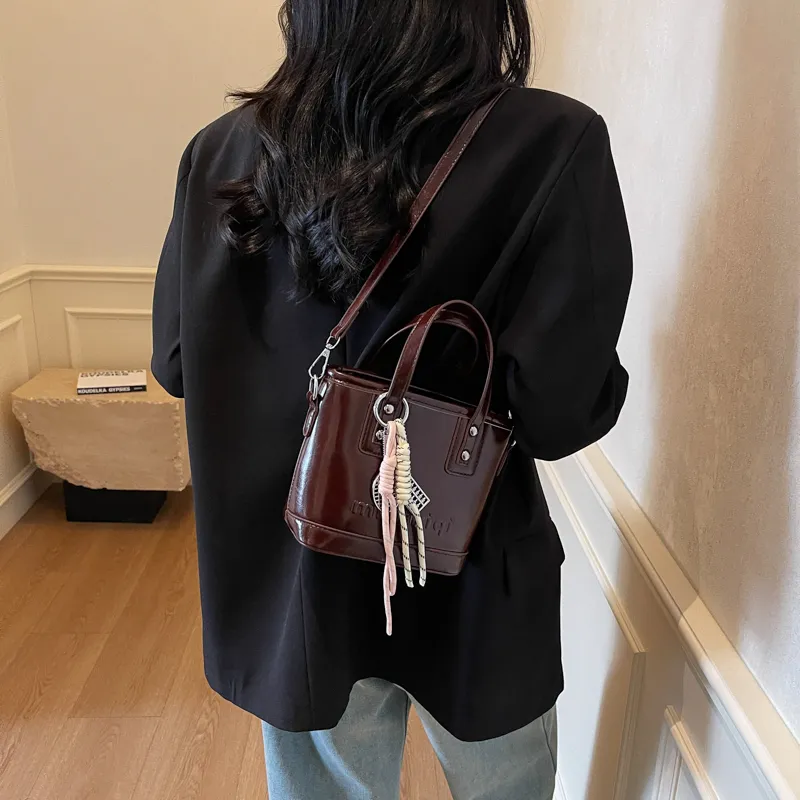 TOUTSEUL YOLO PU One Shoulder Handbag Women's Ecru/Black/Pink/Coffee-19