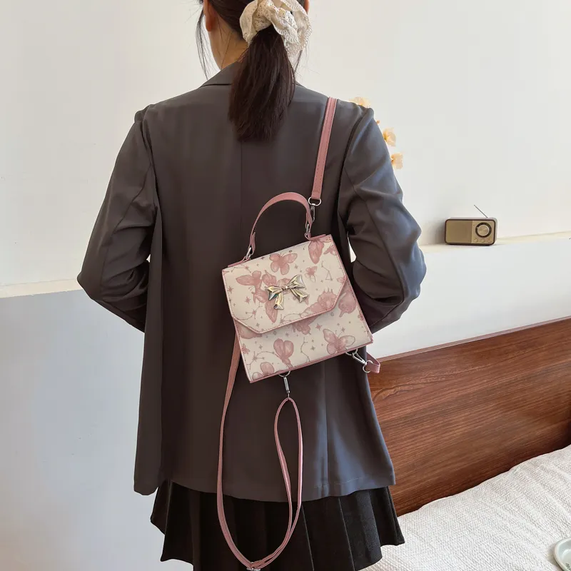TOUTSEUL YOLO PU Backpack Women's White/Black/Red/Pink-19