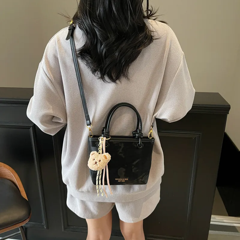 TOUTSEUL YOLO PU Crossbody One Shoulder Handbag Women's Ecru/Black/Blue/Pink-6