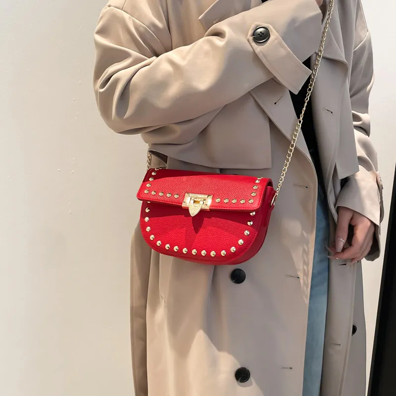 TOUTSEUL YOLO PU Saddle Bag, Shoulder Bag Women's Black/Red/Khaki/Brown/Pink-6