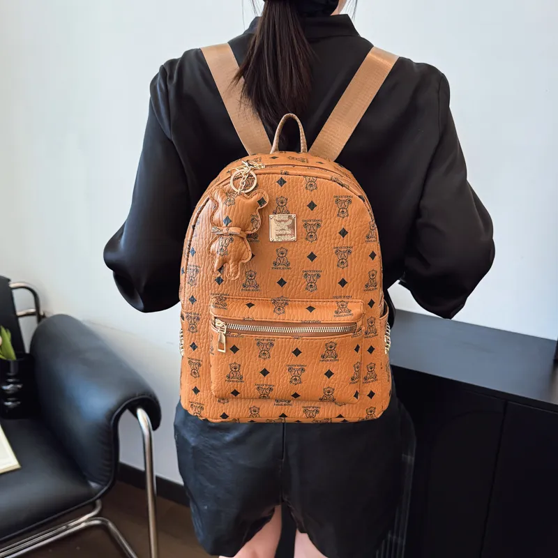 TOUTSEUL YOLO PU Backpack Women's White/Black/Brown-16