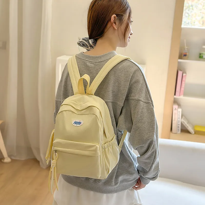 TOUTSEUL YOLO Nylon Backpack Unisex Black/Pink/Yellow/Blue-18