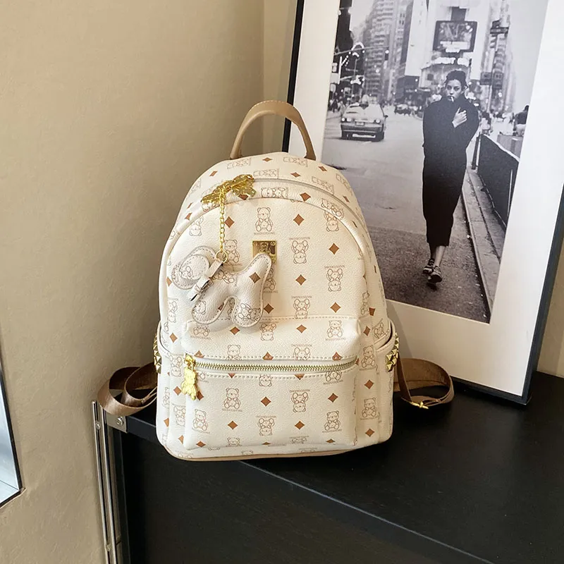 TOUTSEUL YOLO PU Backpack Unisex Black, White &/Ecru, Black, Pink, Brown-1