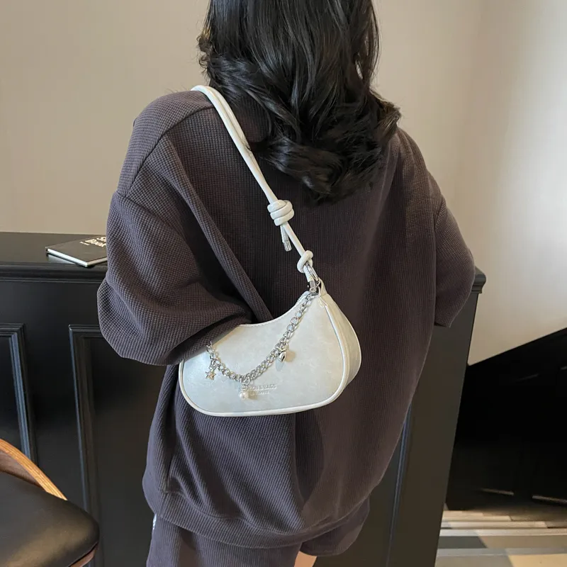 TOUTSEUL YOLO PU Crossbody Underarm Shoulder Bag Women's Ecru/Gray/Pink/Black-6