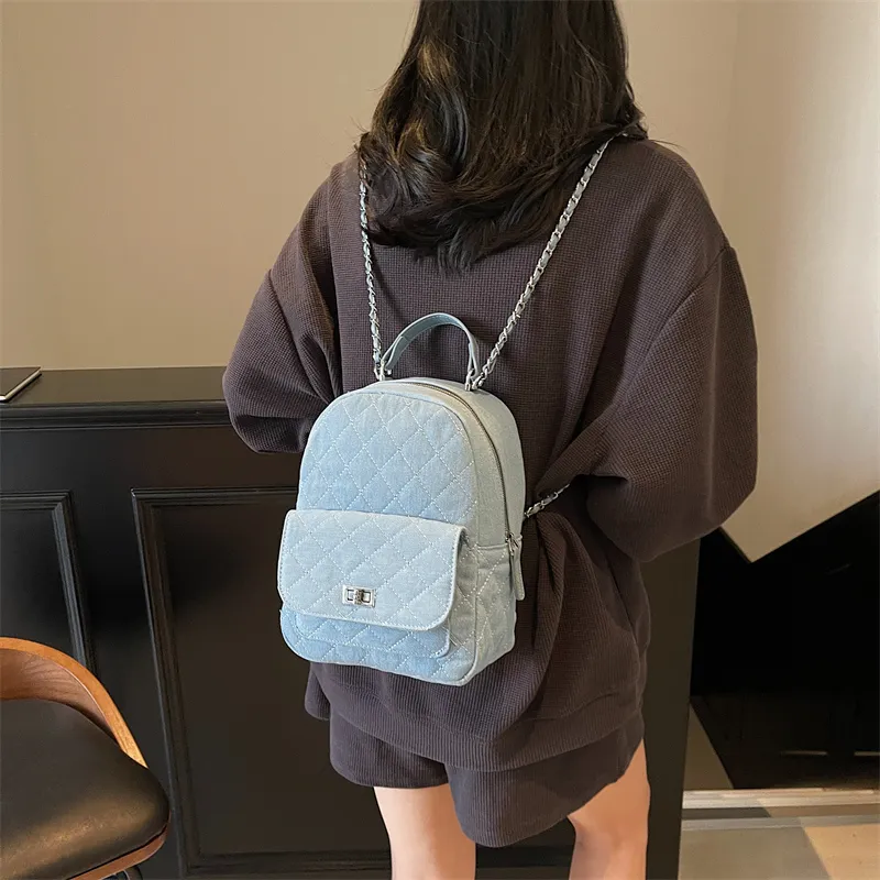 TOUTSEUL YOLO Denim Backpack Regular Women's Blue-2