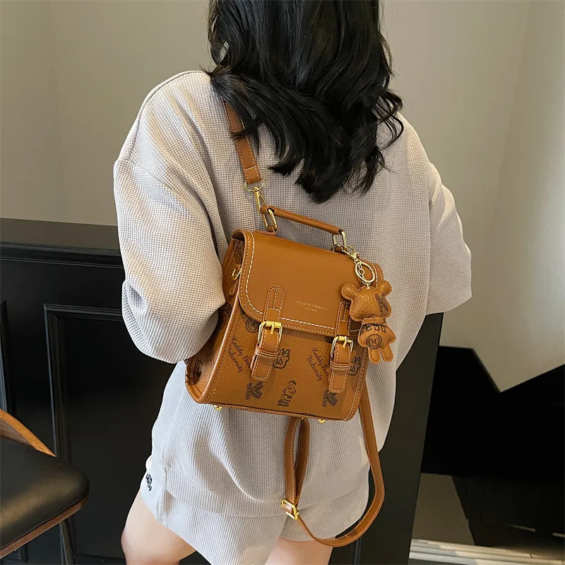 TOUTSEUL YOLO PU One Shoulder Crossbody Backpack Women's White/Black/Pink/Brown-20