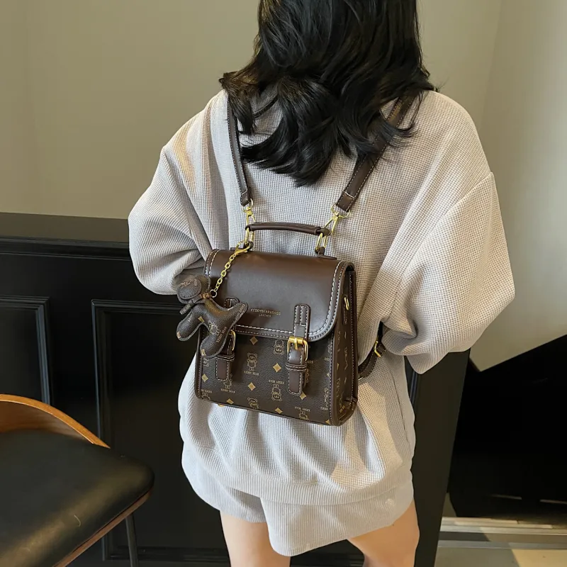 TOUTSEUL YOLO PU One Shoulder Crossbody Backpack Women's White/Pink/Coffee/Brown-15