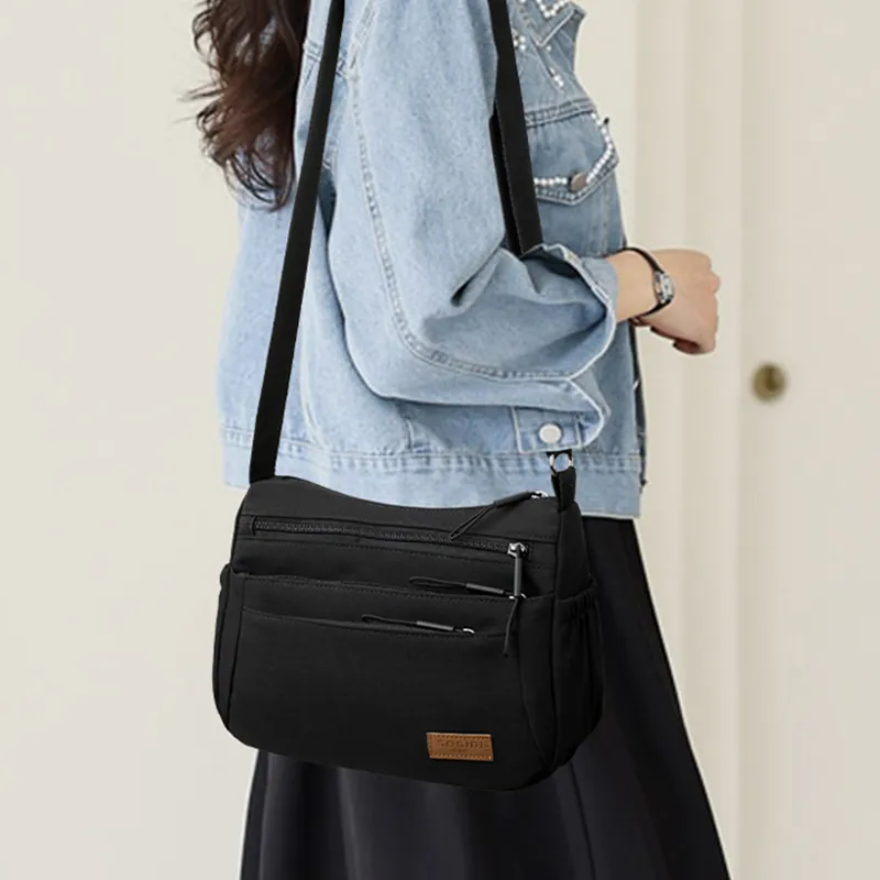 TOUTSEUL YOLO Nylon Fabric Shoulder Bag Women's Ecru/Burgundy/Gray/Black-7
