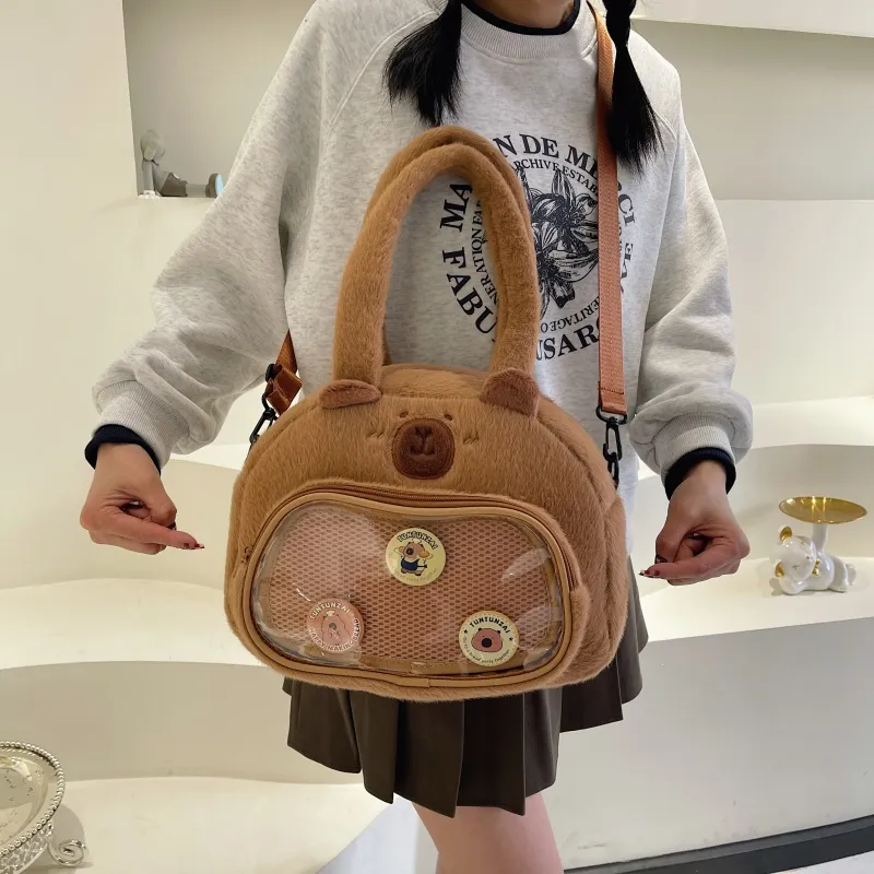 TOUTSEUL YOLO Plush Shoulder Bag Women's Brown-3