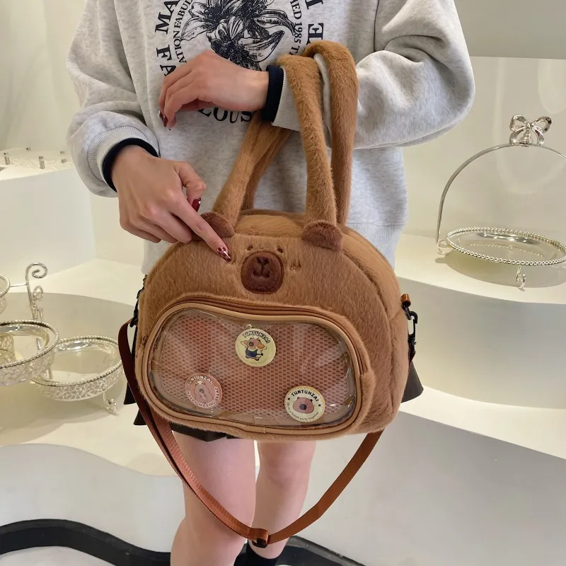 TOUTSEUL YOLO Plush Shoulder Bag Women's Brown-2