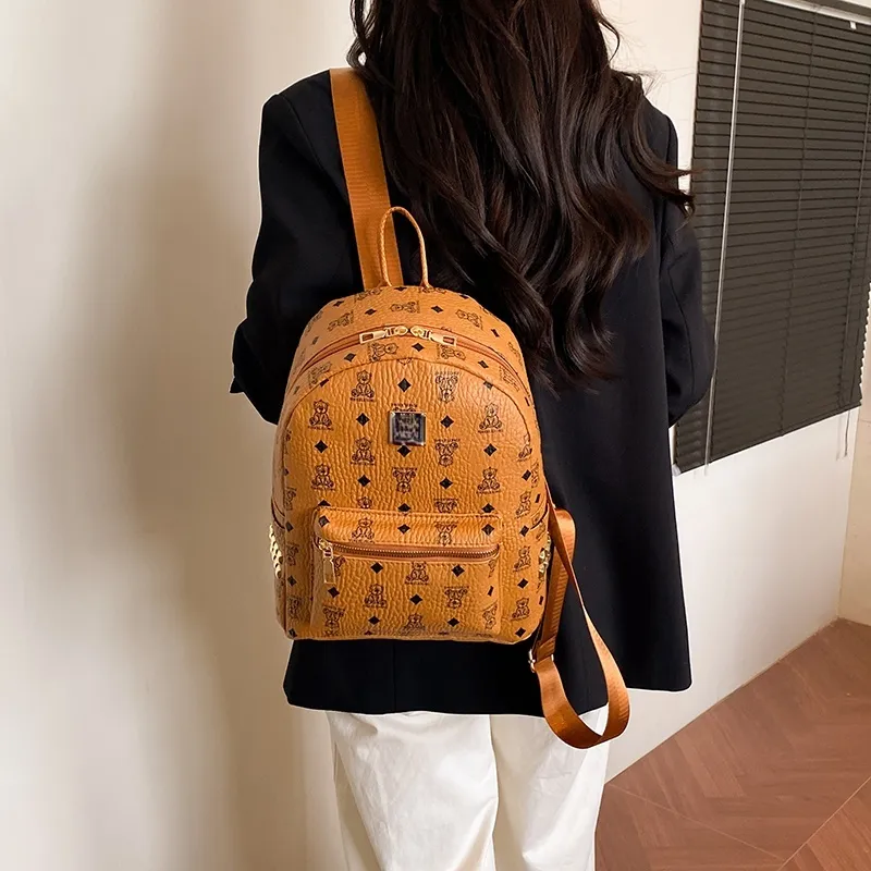 TOUTSEUL YOLO PU Backpack Women's White/Pink/Brown/Black-20