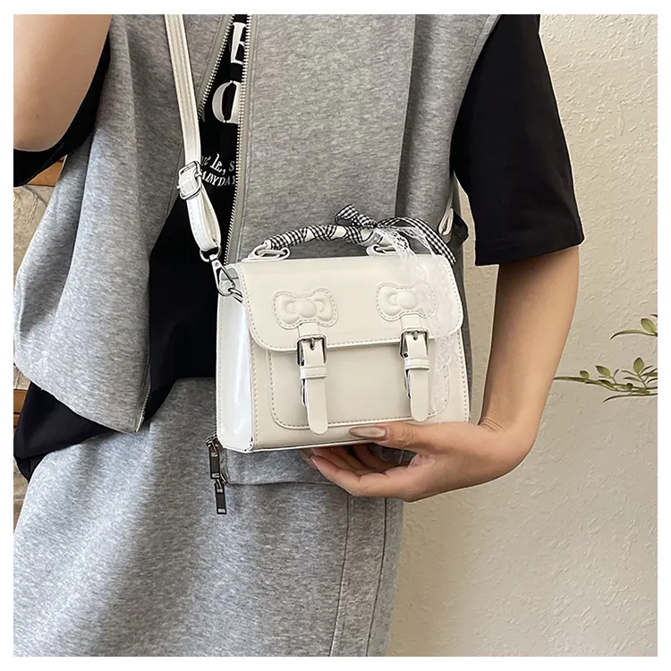 TOUTSEUL YOLO PU One Shoulder Handbag Women's Ecru/Black/Silver/Purple/Pink-2
