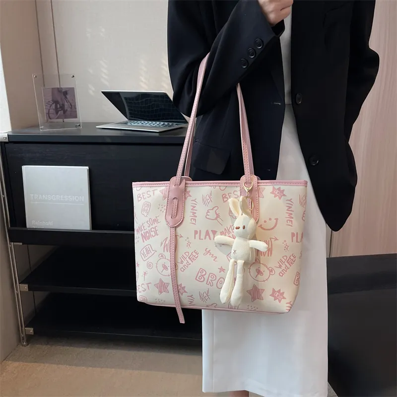 TOUTSEUL YOLO PU Tote Bag, Shoulder Bag Regular Women's Black/Blue/Pink/Brown-17