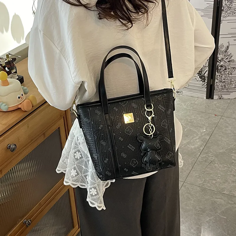 TOUTSEUL YOLO PU Basket Bag, Shoulder Bag, Handbag Women's Ecru Brown Pink Black-24