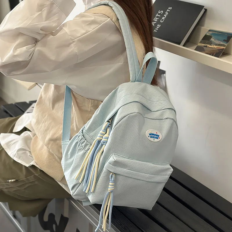 TOUTSEUL YOLO Nylon Backpack Unisex Black/Pink/Yellow/Blue-21