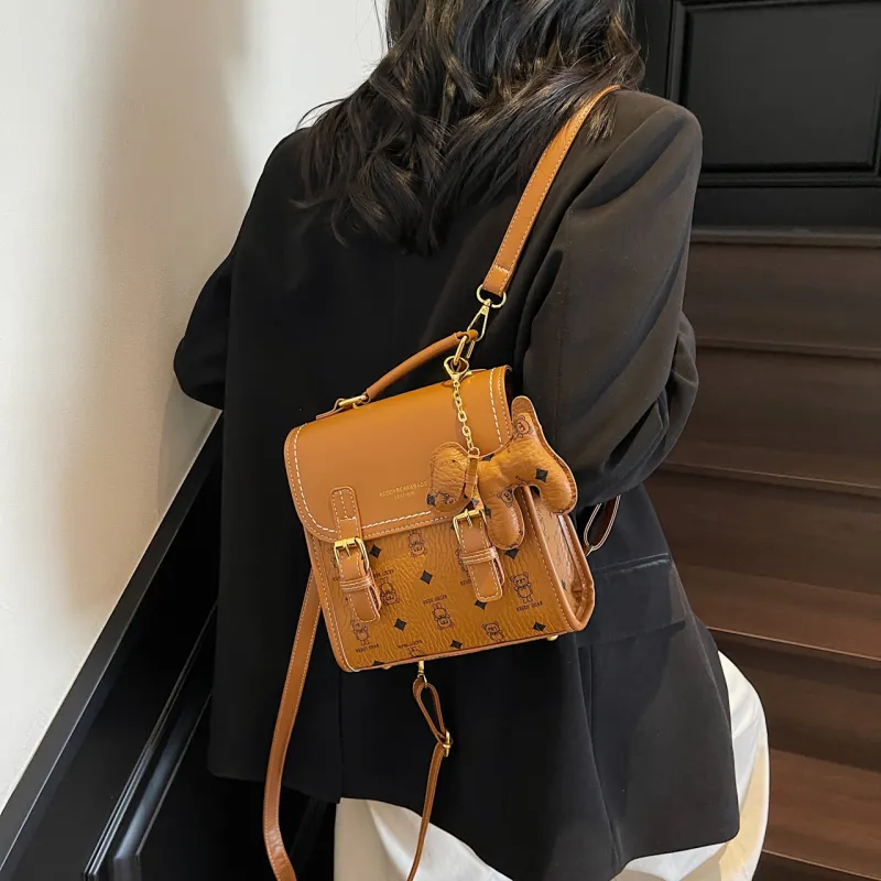 TOUTSEUL YOLO PU One Shoulder Crossbody Backpack Women's White/Pink/Coffee/Brown-19