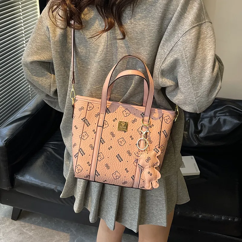 TOUTSEUL YOLO PU Basket Bag, Shoulder Bag, Handbag Women's Ecru Brown Pink Black-12