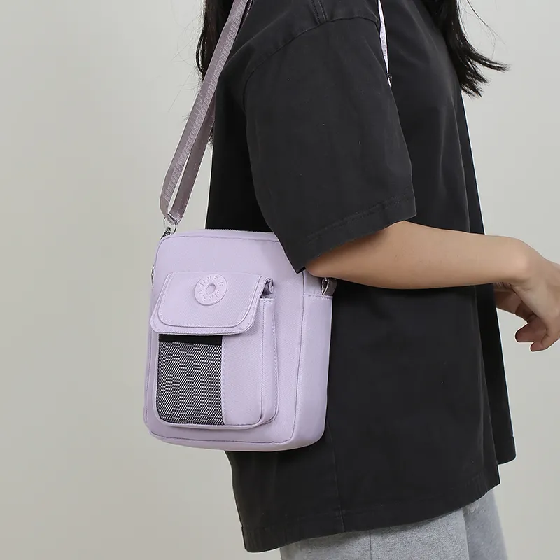 TOUTSEUL YOLO Nylon Fabric Crossbody Bag, Shoulder Bag Unisex Gray/Black/Purple/Khaki/Green/Dark Blue/Dark Brown-5
