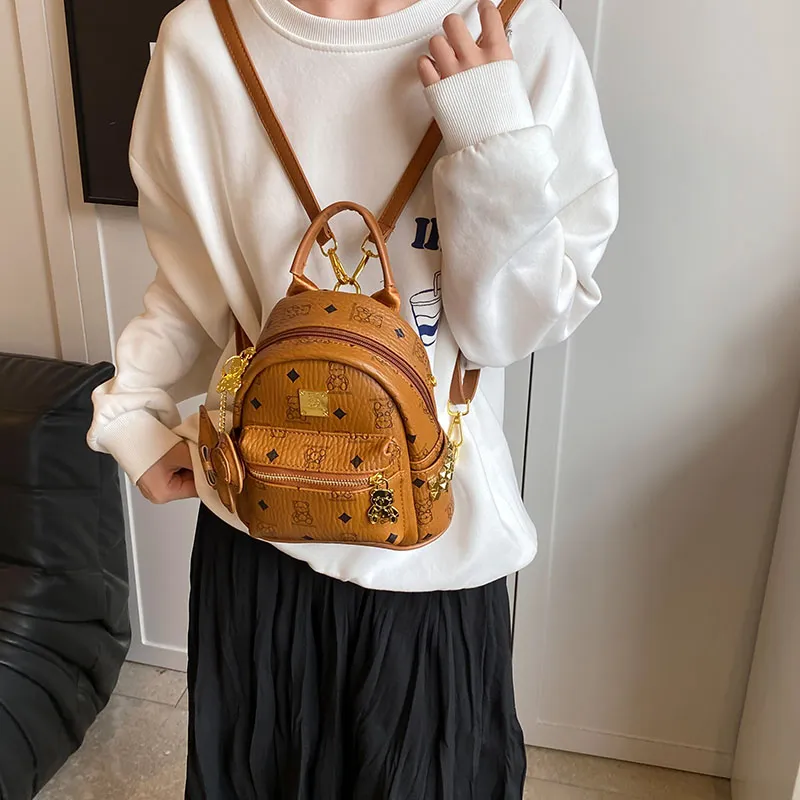 TOUTSEUL YOLO PU Backpack Unisex Black, White &/Ecru, Black, Pink, Brown-24