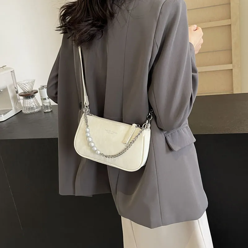 TOUTSEUL YOLO PU Shoulder Bag Women's Ecru/Silver/Black/Pink-3