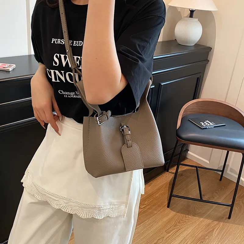 TOUTSEUL YOLO PU Handbag Women's Ecru/Gray/Black/Khaki-12