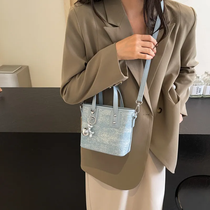 TOUTSEUL YOLO Fabric One Shoulder Handbag Regular Women's Ecru/Pink/Blue/Silver-13