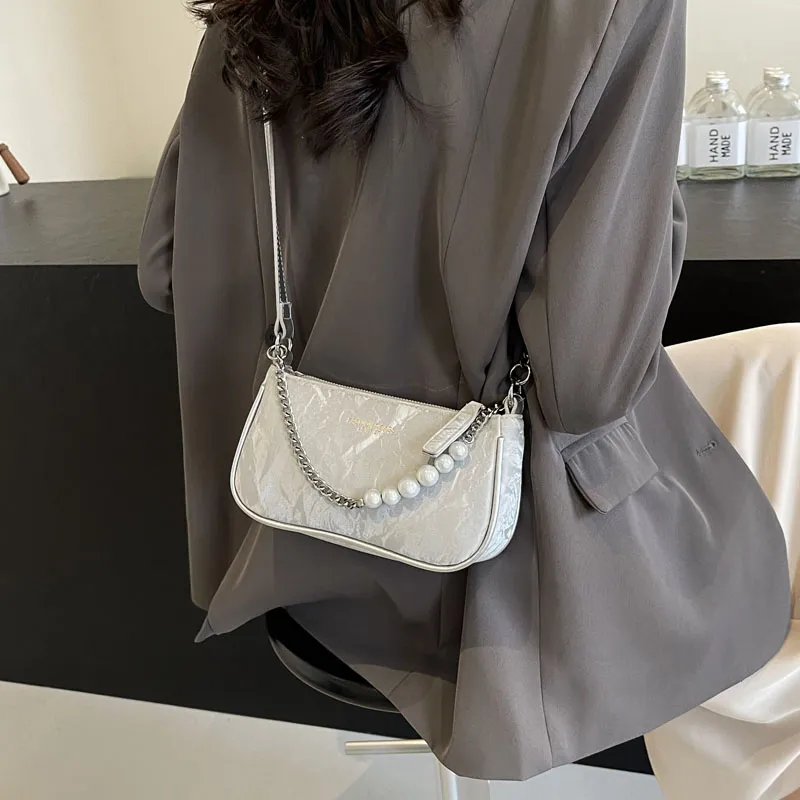 TOUTSEUL YOLO PU Shoulder Bag Women's Ecru/Silver/Black/Pink-10