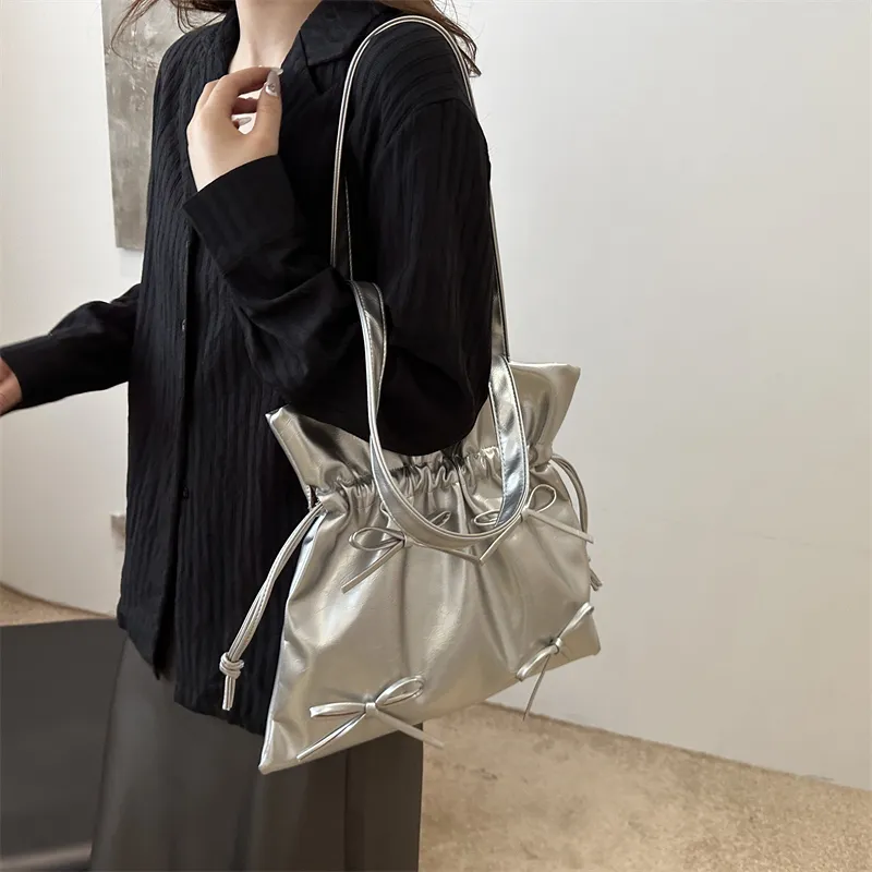 TOUTSEUL YOLO PU Tote Bag, Shoulder Bag Regular Women's White/Silver/Red/Black/Yellow-10