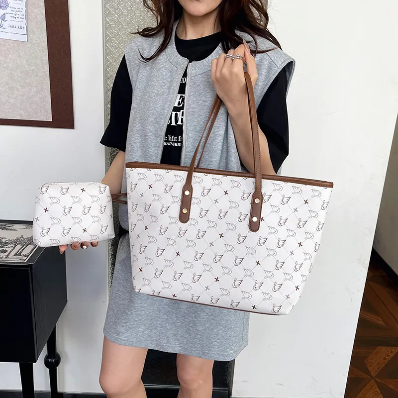 TOUTSEUL YOLO PU Tote Bag, Shoulder Bag Regular Women's White/Black/Pink/Brown-1
