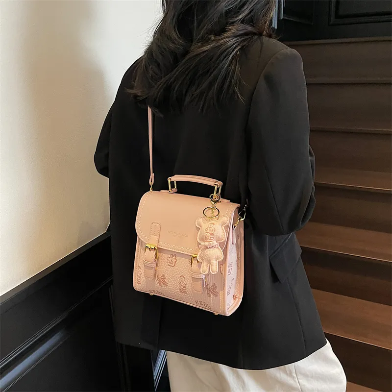 TOUTSEUL YOLO PU One Shoulder Crossbody Backpack Women's White/Black/Pink/Brown-13